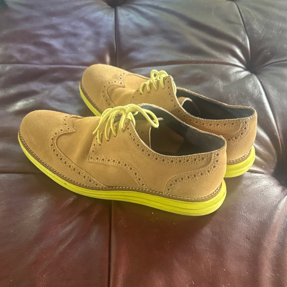 Cole Haan Suede Men's Shoes with Yellow Sole